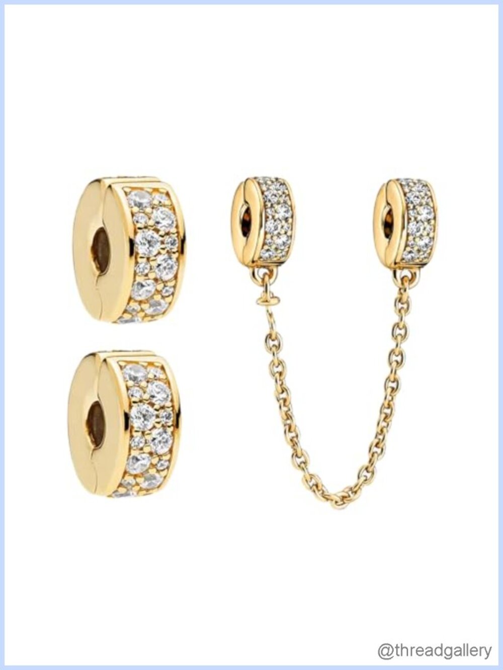 925 Sterling Silver Gold Charm Bead for Bracelets & Necklaces